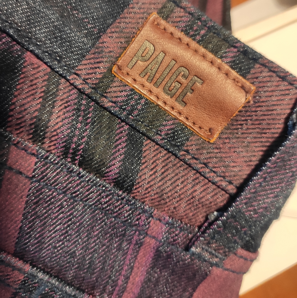 New Paige plaid skinny ankle jeans - Picture 3 of 13